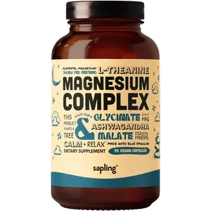 Sapling Magnesium Glycinate Complex 300mg of Magnesium with Glycinate, Malate, L-Theanine and Ashwagandha