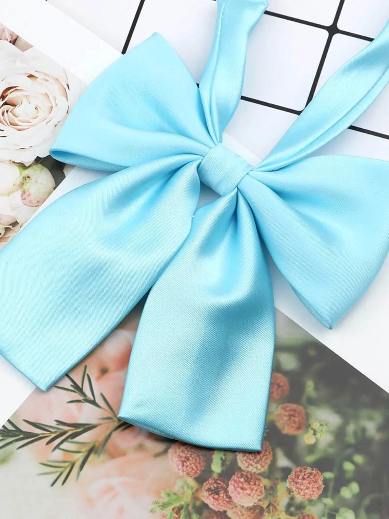 Women's Elegant Satin Bow Tie, Plain Design, Stylish Tie Design, Adjustable Size, Casual Fashion Accessory for All Seasons, Boho Fashion Tie, Bow Decor Tie