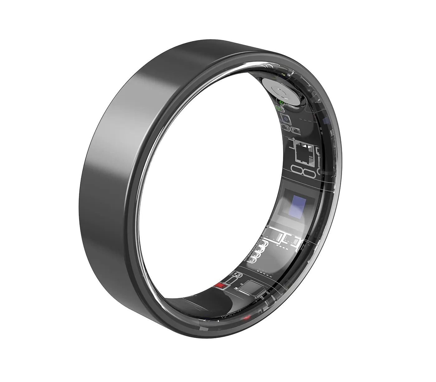 Smart ring with sleep tracking, heart rate monitoring, and activity tracking—sleek, compact, and easy to carry