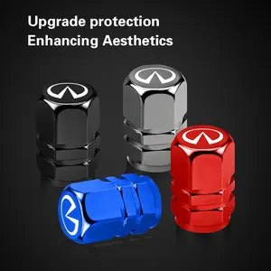 4pcs Aluminum Alloy Car Wheel Tire Valve Caps Tyre Rim Stem Covers For Infiniti QX50 QX60 Q70L QX70 QX55 Q50 FX35 Q30 G37 JX35 G35 Q60 QX80 QX30 ESQ G25 G37 FX37 FX50 EX35 EX25 EX37 Car Accessories