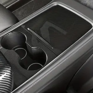 Carbon Fiber Car Center Console Cover, Car Center Console Protector, Car Interior Center Console Protective Accessories for Tesla Model Y/3 2021-2023