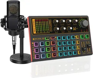 K300 LED Voice Changer Sound Effects Board with Multiple Effects - Podcast, Live Streaming, Vlog & Broadcast Equipment for YouTube, TikTok, Laptop