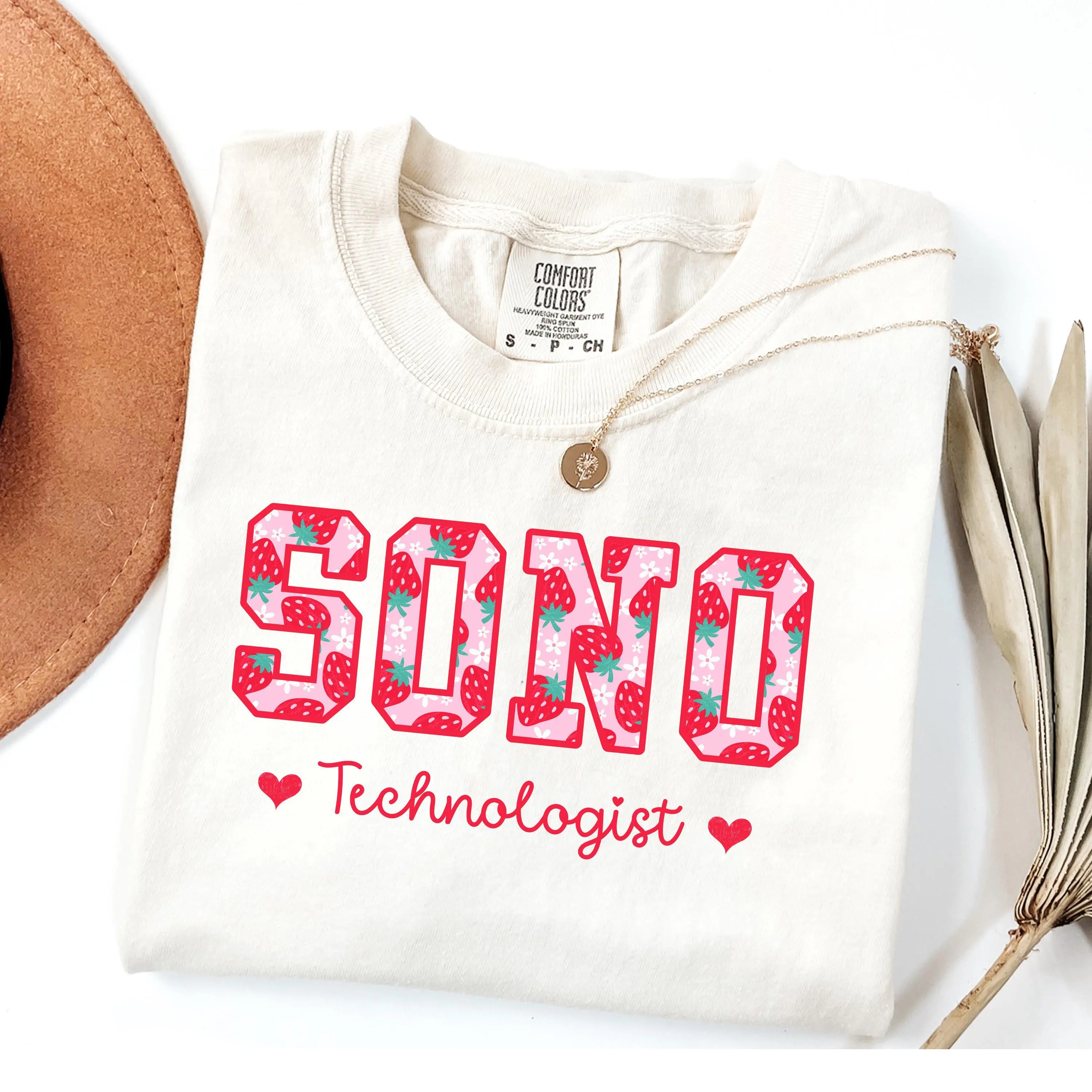 Strawberry Sono Technologist Shirt, Ultrasound Grad Student Shirt, Ultrasound Tech Tee, Future Sonographer Fabric Top