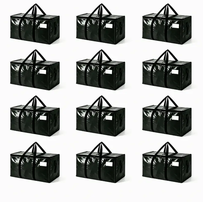 Large Storage Bags with Handles, Heavy Duty Moving Bags for Clothes, Blankets & Bedding, Foldable Organizer Bag with Clear Window, Waterproof Closet Storage Tote for Home Organization, Dorm Room Essentials, Travel & Moving Supplies