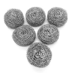 6 Pack Stainless Steel Wool Scrubber, Scrubbing Scouring Pad, Steel Wool Scrubber for Kitchens, Bathroom and More