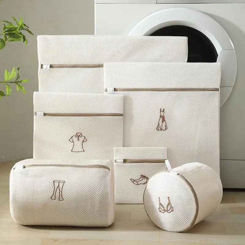 6 Size Mesh Laundry Bags Set for Delicates with AUTO-Lock Zipper, Lingerie Bags for Washing Delicates, Laundry Bags Mesh Wash Bags, Delicates Laundry Bag for Jeans,Blouse,Stocking,Bra