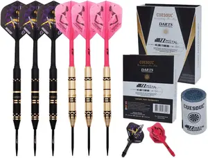 Jazz-Metal Luxury Steel Tip Darts Set 21g/24g/26g with AK5 Integrated Dart Flights