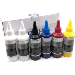 DTF Ink - Direct to Film Heat Transfer Ink - 600ml (Black, Cyan, Magenta, Yellow + 2 White) - Suitable for Use in DTF Printing Machines