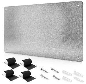 17.7" x 11.8" Metal Magnetic Board - Magnet Bulletin Board to Display Magnetic Letters Numbers Animal, Poetry, Spice Jars, Notes, Photos, Suitable for Wall, Refrigerator, Cubicle, Cabinet