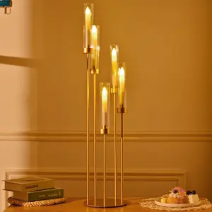 Candle Holder without Candle, 1 Count 5-head Modern Candlestick Holder, Decorative Candle Holder for Home Party Wedding, Home Decor, Ornaments, Candle Stand, Metal Candle Holders