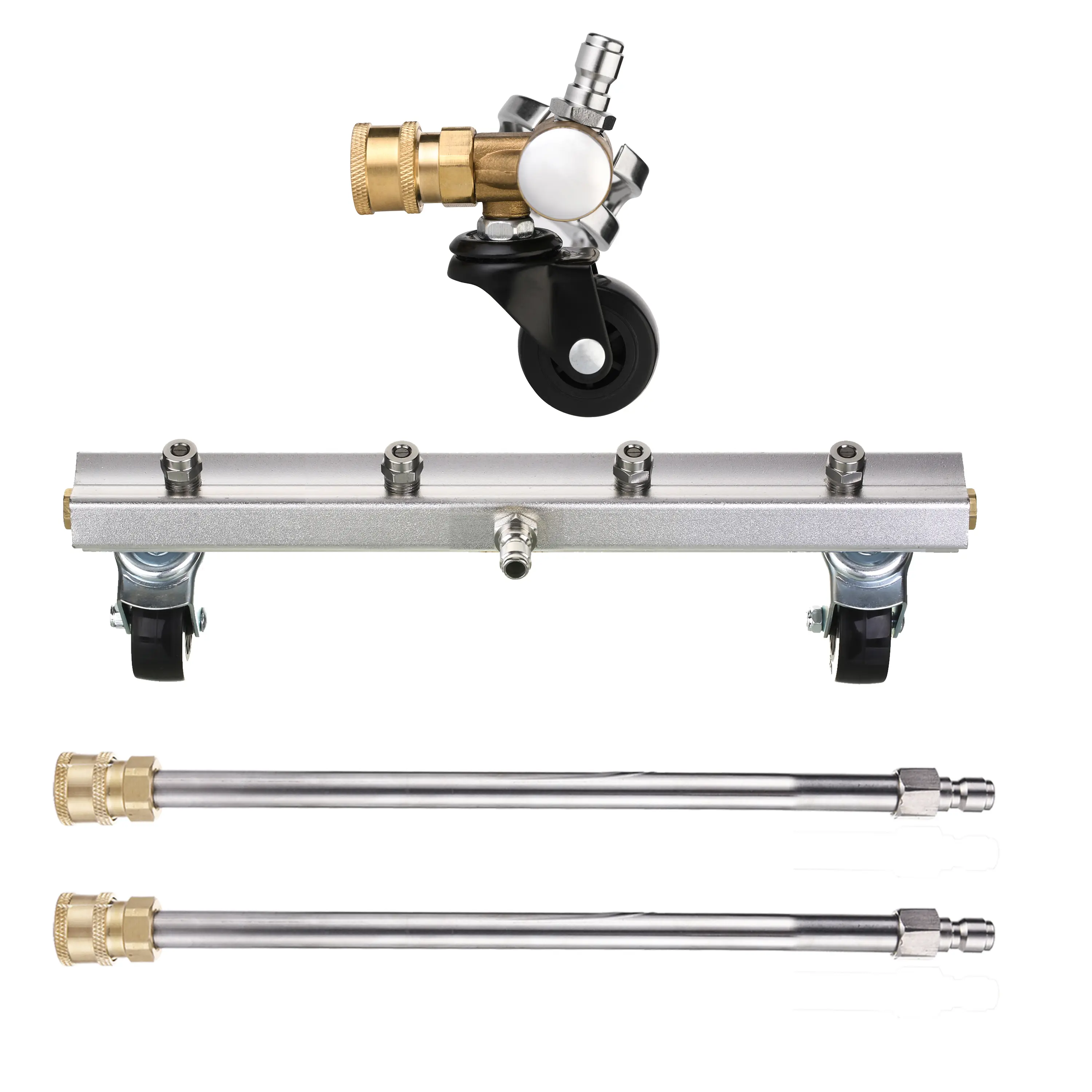 Mingle High-Pressure Washer Undercarriage Cleaner Attachment, Car Undercar Wash Tool with Swivel Wheel, 2 Extension Wands, 4000 PSI Pressure Washer Accessories - 【DealsForYouDays】