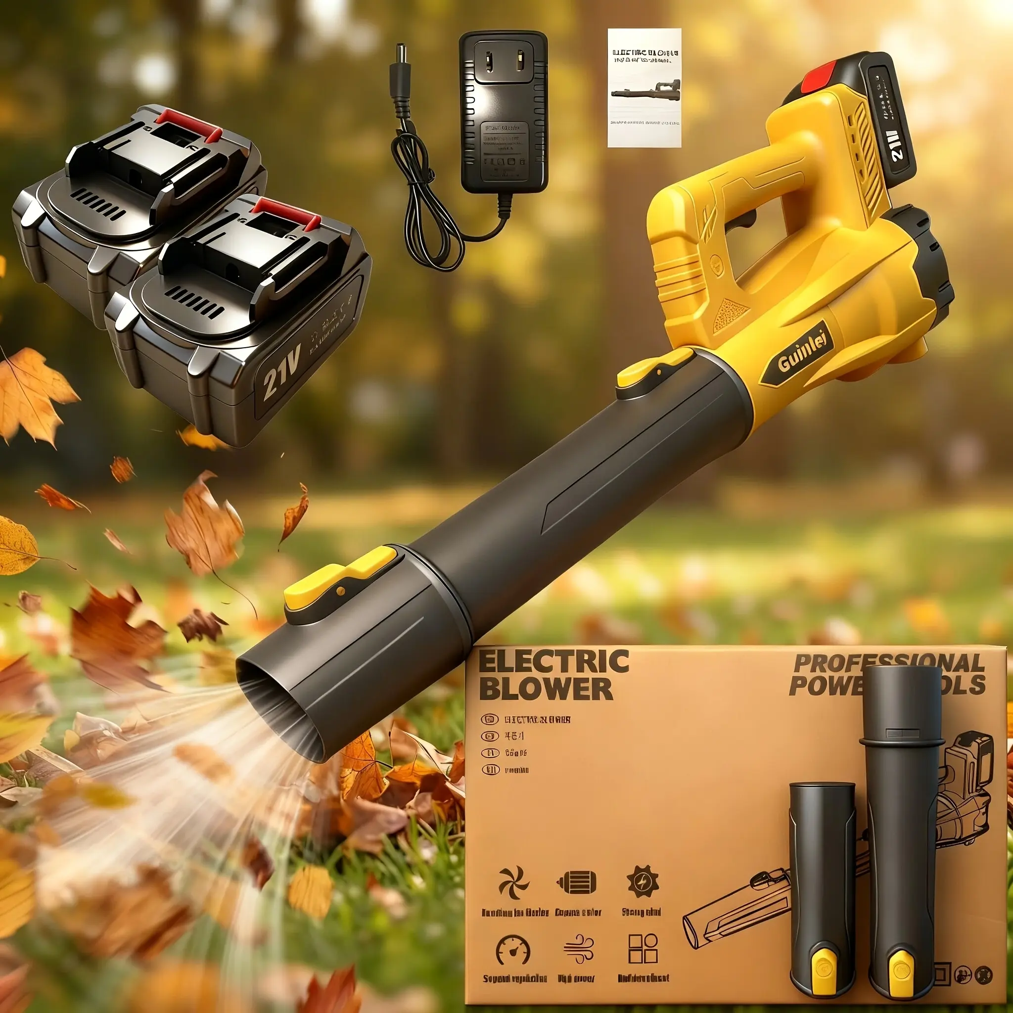 Cordless Leaf Blower with High Power, 580CFM/160MPH, High-Capacity Battery, Extension Nozzle - Ergonomic Non-Slip Handle, Lightweight Design for Lawn Care, Pet Hair, Dust Removal - Ideal Father's Day Gift