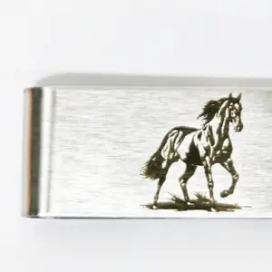 Horse Galloping Portrait Money Clip – Handcrafted Stainless Steel Clip for Cash & Cards