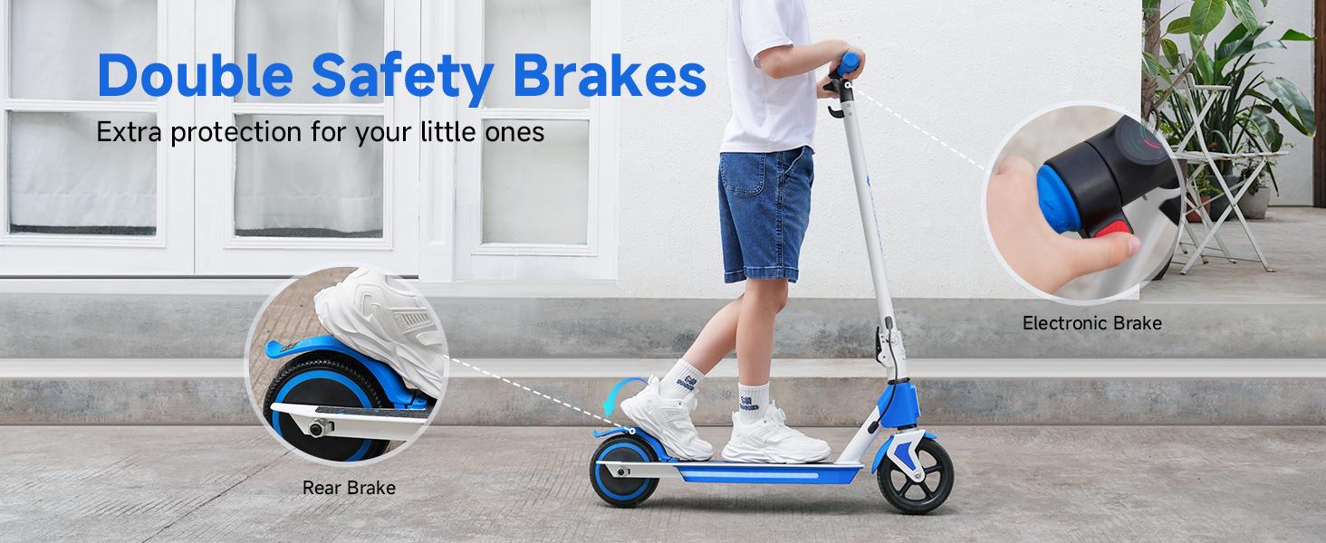 【Kids Love It!】S4 Foldable Electric Scooter with LED Display, 6" Solid Tires, 200W Motor, 3 Speeds (5/8/12 Mph), 154lbs Max Load, Colorful Lights, Electric Scooter for Kids Ages 6-14, Great Gift for Boy Girl