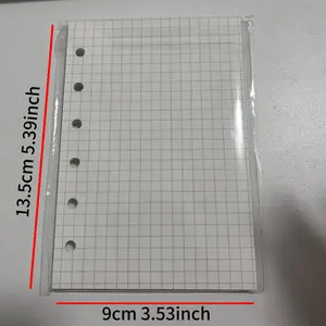 A7 60 Pages Grid Lined Blank Loose Leaf Refill Pages, Universal Binder Notebook Refill Inserts, Gm-020 Model, Inner Page Type
