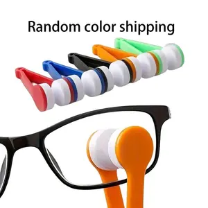 5/10 Pcs Random Color Mini Sunglasses Eyeglass Microfiber Spectacles Cleaner, Soft Brush Cleaning Tool, Reusable Glasses Eyewear Care