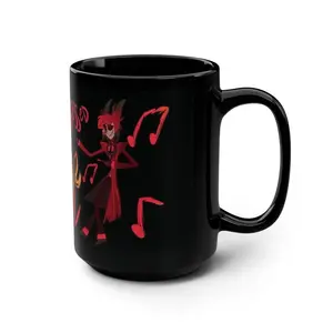 [SALE UP TO 50% + FREE SHIP] Alastor Hazbin Hotel Mug, Anime Cartoon Black Coffee Cup, Fan Gift, Gothic Cartoon Ceramic Mug