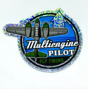 Multiengine Pilot Glitter Sticker