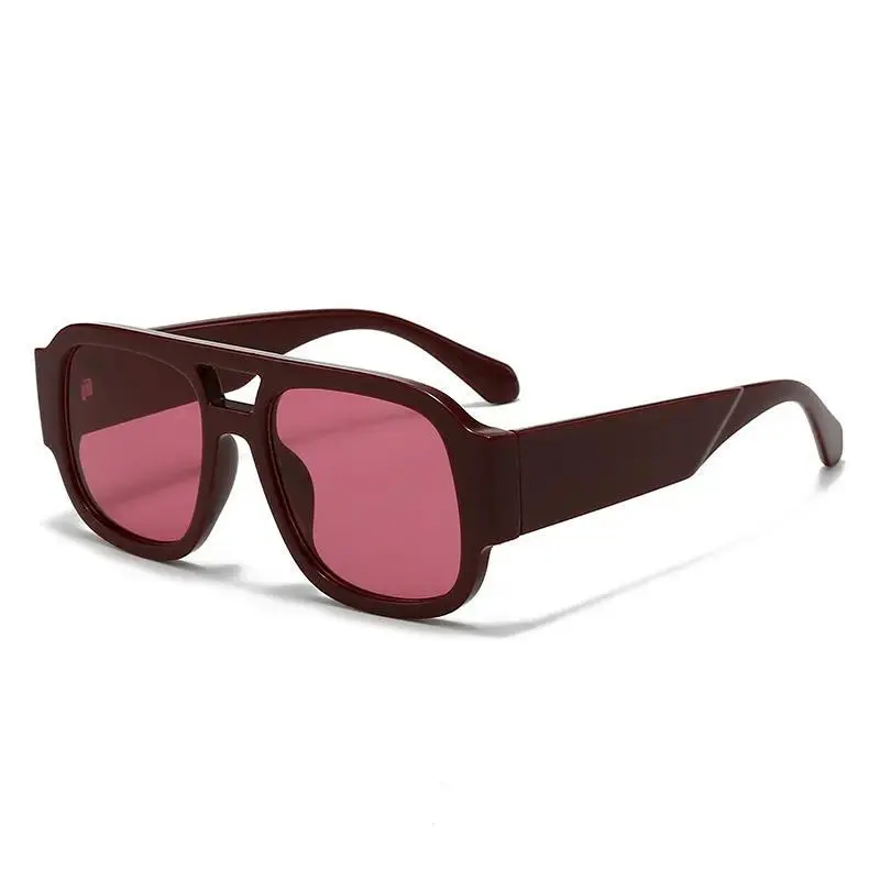 70s Trendy Vintage Sunglasses for Men Women, Retro Square Aviator with Double Bridge Frame, Lightweight with UV400 Protection for Driving & Travel, 70S Men's Sunglasses, Aviation-Themed Men's Sunglasses