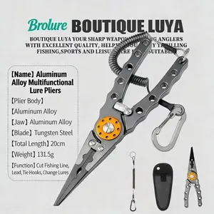 Brolure New Multifunctional  Alloy Fishing Pliers, Line Cutters, Hook Removers, Fish Controller Pliers, Straight Nose Pliers, Flat Nose Pliers, Long Nose Pliers for Lure Fishing