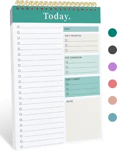 Daily To Do List Notepad - 52 Sheets Spiral Planner Checklist Notebook Work Organizer Planning Pad Perfect for Enhanced Productivity and Tasks Goal Achievement - Green