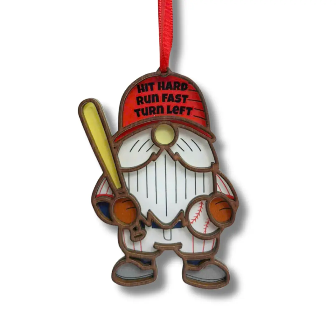 Baseball Ornaments For Christmas Tree, Baseball Ornament, 2 Layer Wood And Acrylic For Boy, Girl, Gifts For Baseball Lovers, Baseball Fans, Holiday Party Tree Decoration