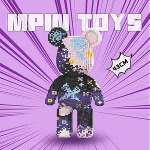 Mpin Building Block , 43cm High Bear Building Block set, Creative DIY Assembly Plaything, Unisex Gift Recommendation, Home Decor, Diy Model Kit