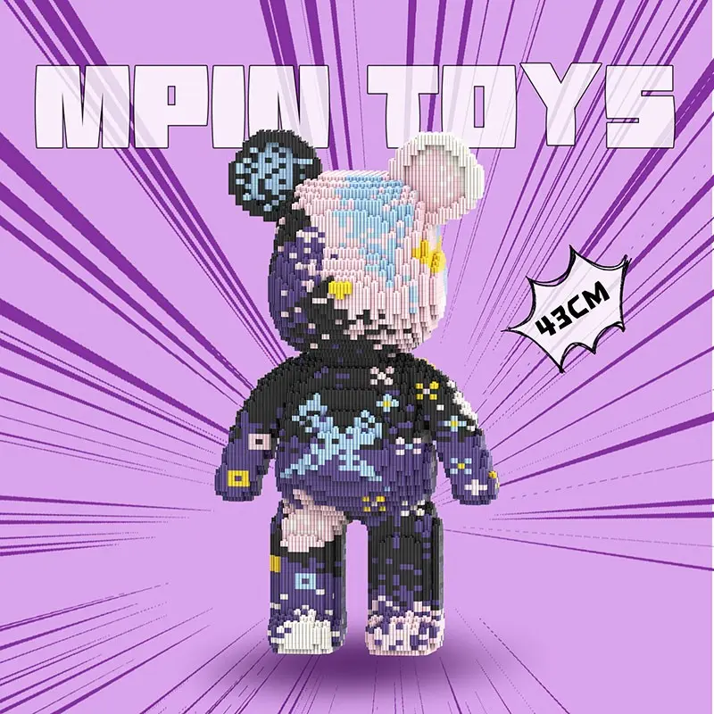 Mpin Building Block , 43cm High Bear Building Block set, Creative DIY Assembly Plaything, Unisex Gift Recommendation, Home Decor, Diy Model Kit, Building Blocks Model