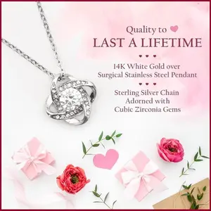 To My Bonus Daughter Necklace, Bonus Daughter Necklace, Gifts For Bonus Daughter, Step Daughter Necklace from Stepmom, Gifts For Stepdaughter, Step Daughter Gifts Love Knot Necklace On Xmas, Birthday