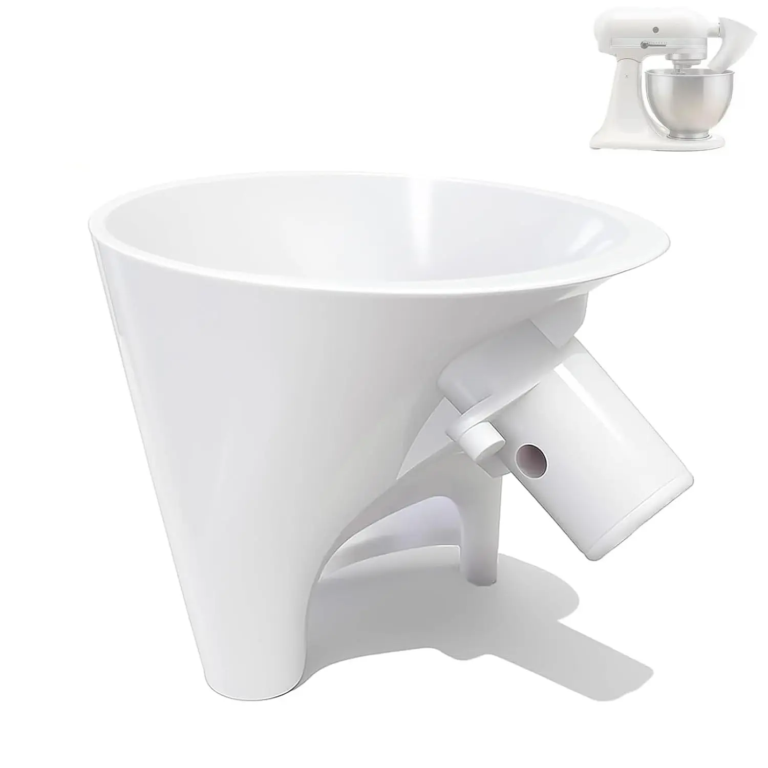 Flour Funnel for Kitchen Aid Mixer, KitchenAid Mixer Funnel Attachment | Kitchen Aid Mixer Accessories and Attachments: Flour Funnel for Stand Mixer, Fits 4.5–5 Qt Tilt-Head Models