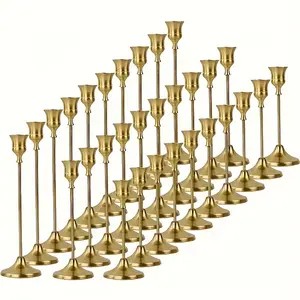 Elegant Romantic Candle Holder, 30pcs/set Vintage Metal Candle Holder, Candle Stand for Wedding, Dinner, and Home Decor, Ornaments, Decorations Supplies, Interior Decoration Accessories