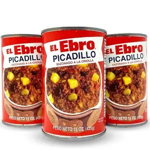 El Ebro Canned Cuban-Style Picadillo Beef Hash, 15 Oz, Pack of 3, Ambient Instant Rice-Compatible Pantry Meal Component