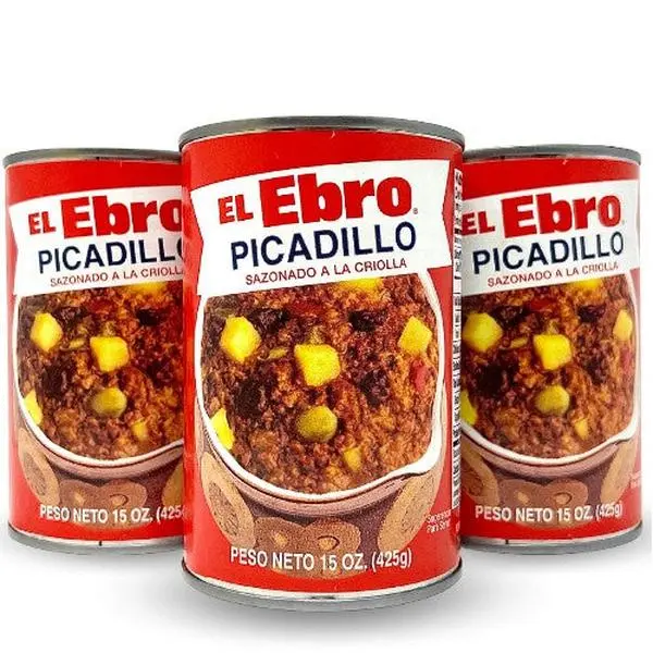El Ebro Canned Cuban-Style Picadillo Ground Beef Hash with Onion, 15 Oz, Pack of 3, Ambient Instant Rice-Compatible Pantry Food Component (Jarred & Packaged Foods Option)
