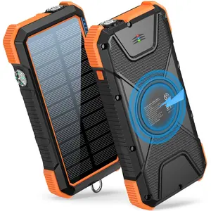 W12 Solar Power Bank 20000mAh, PD 18W, QC3.0, Qi Wireless, IPX5, Flashlight, Compass.