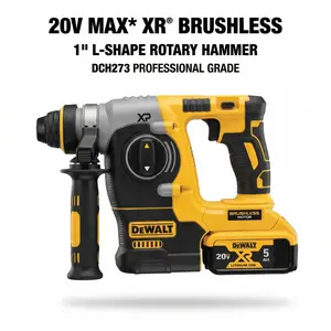 DEWALT DCH273 Brushless Drill Driver Concrete 24 mm / Wood 26 mm / Metal 13 mm, 360° Auxiliary Handlelightweight at 3.1 kg  hole Electric Tool Cabinet battery mount fire blowera bare tool overheat protection garage use high torque spanner wrench