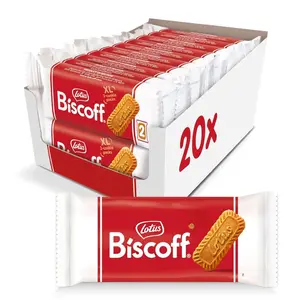 Lotus Biscoff Cookies, Caramelized Biscuit Cookie Snack, Dispenser Box (20 sleeves of 2 extra large cookies) Vegan, 0.9 Ounce (Pack of 20)