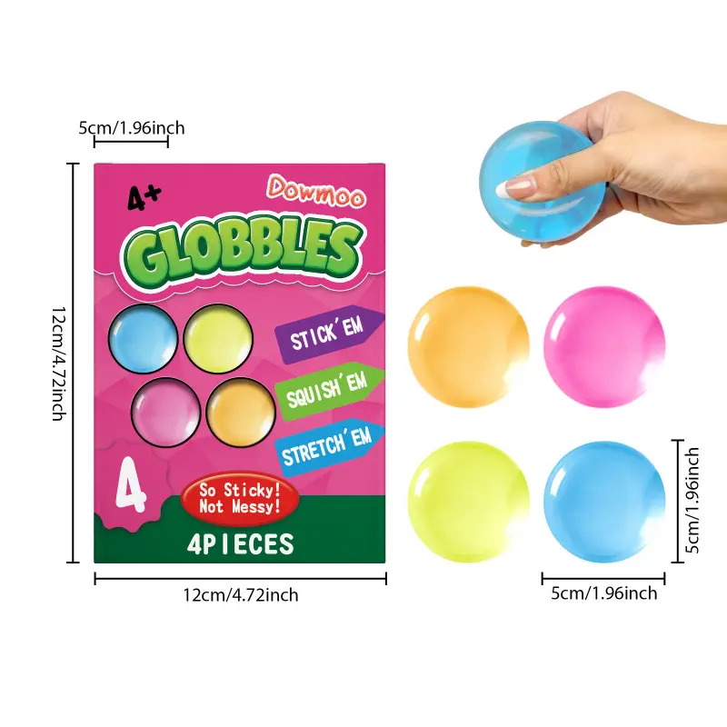 DOWMOO Squishy Sticky Stress Ball - Soft Sensory Toy, Squishy Sensory Fidget, Cute Glow-in-the-Dark Plaything for Parent-Child Interaction, Wall-Sticking Relief Item, Soft Stress Balls, Squishy Sensory Fidgets