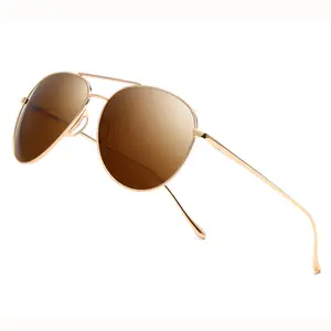 SUNGAIT Oversized Aviator Sunglasses for Women Men-Tangle Free&Hair Friendly Nose Piece-TAC Polarized UV400 Shady Lens Trendy Rose gold High-end Sunnies
