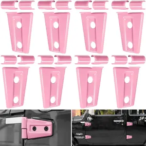 Door Hinge Cover Trim Exterior Accessories for Jeep Wrangler JK JKU Sport Rubicon Sahara X Unlimited 2-Door & 4-Door 2007-2018 (Pink 8PCS)