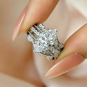 Maxine 4.0ct Marquise Cut Engagement Ring Set,Bridal Ring Set,5A Cubic Zirconia Women's Ring Jewelry,Wedding Ring Set for Daily,Travel,Proposal,Birthday,Anniversary