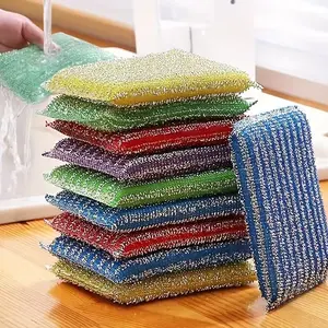 Set of 4 Versatile Scrubbing Sponges Random Color- Washable Non-Scratch Cleaning Pads for Kitchen And Living Area, Requires No Electricity