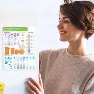 LMMAKE 1Pc Kitchen Conversion Chart Magnet - Measurements Conversion Chart - Baking Supplies Baking Accessories Cooking Gadgets - Kitchen Gadgets Has A Strong Magnet And Clear Print, Sticking Easily To Fridges For Quick Measurement Checks While Cooking