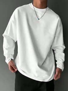 Men's Solid Long Sleeve T-Shirt, Casual Sports Outdoor Wear, Lightweight Fabric, Fall Season, Boyfriend Gift, Fitted Style