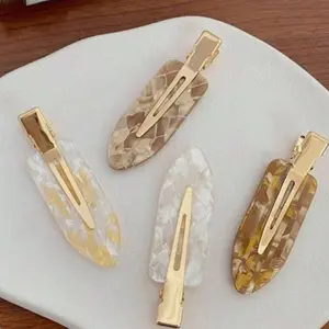 Four-Pack Acetate Hair Clips, Sparkling Hair Accessories, High-End Korean Style No-Mark Hair Clamps, Front Bangs Clip, Side Clamp Headband, Hair Clip Set