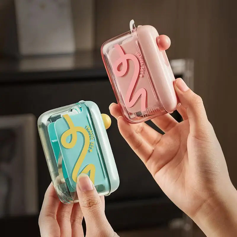 Automatic Pop-Up Dental Floss Storage Case - Travel-Sized Refillable Dispenser, Portable Oral Care Organizer for Home, Travel, Bonus 100 Pcs Dental Floss