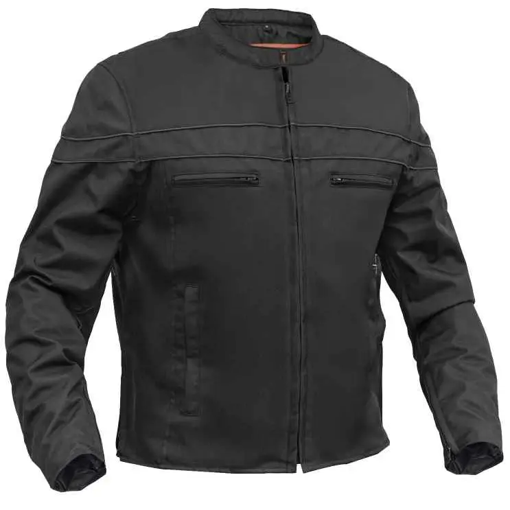 RENEGADE CLASSICS Catalyst Men's Sporty Long Sleeve Textile Motorcycle Jacket with Reflective Details, Zip-Out Liner, Vents, and Pockets, Plain, Stretch, Waterproof, Biker, Driving / Ootd