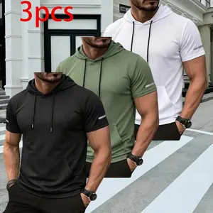 3-Pack Men’s lightweight outdoor hooded T-shirt in smooth mesh fabric—practical for morning runs and hiking Menswear Sweatshirts Tops Menswear Sweatshirts clothes