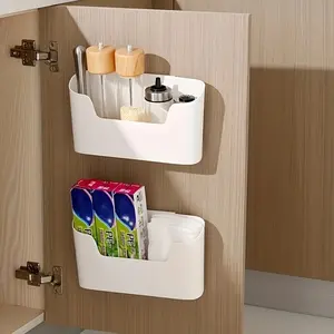 Wall-Mounted Storage Box, Punch-Free Design, Ideal for Kitchen & Bathroom Organization, Durable Organizing Solution for Daily Use, Bathroom Organizer