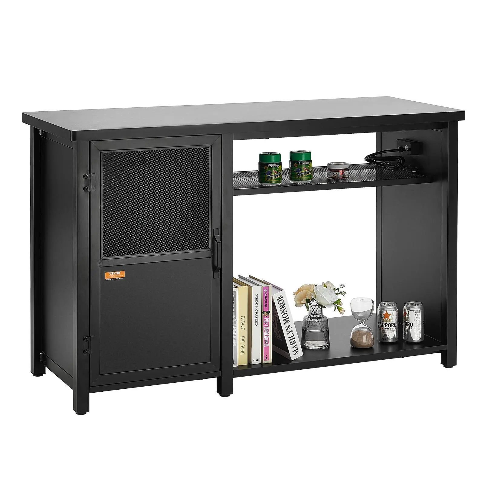 【SummerFinds】VEVOR Aquarium Stand,  , 75 Gallon Fish Tank Stand, 52 x 19.7 x 32.3 in Steel and MDF Turtle Tank Stand, 626 lbs Load Capacity, Reptile Tank Stand with Storage Cabinet and Embedded Power Panel, Black