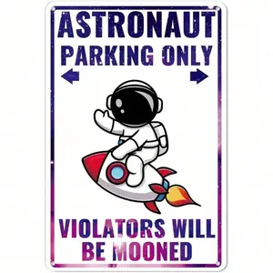 Aluminum Astronaut Wall Decor Outer Space Sign for Kids Bedroom Boy Birthday Gift Home Room Decoration